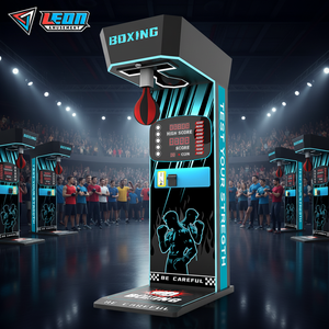 Máquina de prueba de puñetazos de boxeo comercial <span class=keywords><strong>LEON</strong></span> con luces intermitentes, 1 año de garantía, idioma inglés, 1 jugador, chapa metálica - Product Image 1