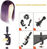 Support de perruque de 23 pouces avec tête, tête de mannequin pour perruque avec trépied, ensemble de tête de mannequin en toile pour la fabrication et la présentation de perruques