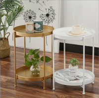 Table d'appoint Table de chevet moderne Table basse d'appoint ronde pour salon chambre balcon famille et bureau pliable 1SET