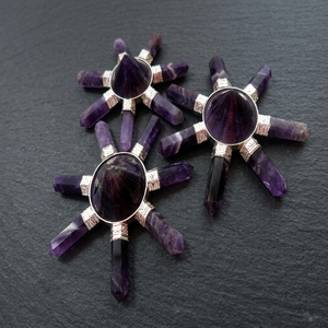 Estrella de Cristal Reiki Hecha a Mano, Generador de Energía de 7 Puntas, Turmalina Negra Envuelta en Alambre - Product Image 3