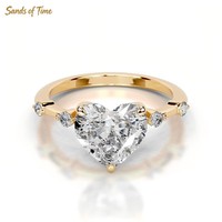 Bague en argent massif S925 avec moissanite ovale de 2 carats, design tendance, pour commandes en gros sous marque privée, bijoux féminins