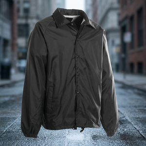 Men's Black <b>Waterproof</b> Shirt <b>Jacket</b> Regular Fit Turn-down Collar Casual Polyester Autumn Wear - Product Image 1