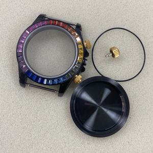 Accesorios para Relojes OEM ODM, Caja de Acero Inoxidable de 39 mm con Bisel Azul y Negro/Acero con Recubrimiento PVD para Movimiento Japonés VK63 - Product Image 6