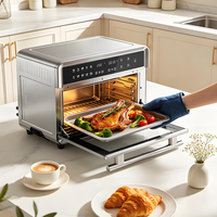 Horno Freidora de Aire Eléctrico ODM/OEM de 25L con Convección y Temporizador, Horno de Sobremesa para Hornear, Asar y Grillar en Casa