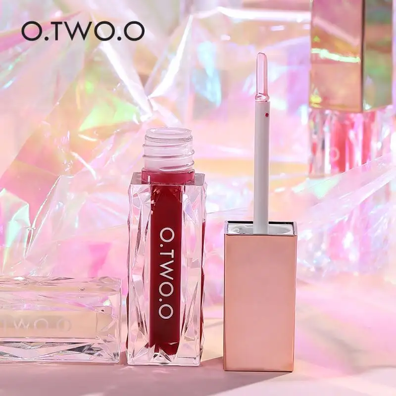 O.TWO.O透明リップオイルリキッドリップスティック良い香り5色クリアリップグロス