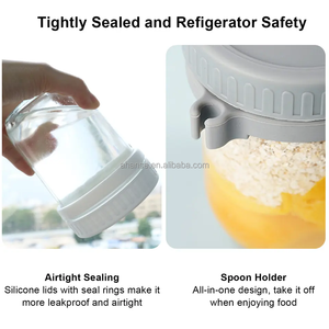 Populaire Offre Spéciale vide 350ml verre nuit <span class=keywords><strong>avoine</strong></span> conteneur verre Mason pot <span class=keywords><strong>yaourt</strong></span> flocons <span class=keywords><strong>d</strong></span>'<span class=keywords><strong>avoine</strong></span> bocaux avec couvercle - Product Image 6