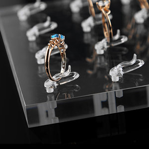 Quảng trường Acrylic trang sức hiển thị Nhẫn đứng chủ rõ ràng Vòng khay hiển thị - Product Image 4