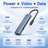 Hub de Captura de Video USB C 4 en 1, 1080P 60Hz HDMI Loopout MS2131, Estación de Carga Rápida PD de 100W para Switch, Live y PC