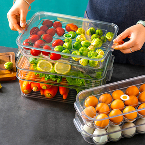 SHIMOYAMA Refridgerator BPA Free Transparent Kitchen Fridge Storage Basket Organizer Bin Set