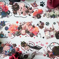 Autocollant gaufré texturé à effet froid pour couverture de carnet, décoration de carnet, couleur irisée changeante, forte adhérence, esthétique