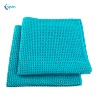 Serviette de lavage de voiture en microfibre gaufrée à séchage rapide, écologique, super résistante et sans peluches pour le nettoyage des vitres et des surfaces en verre