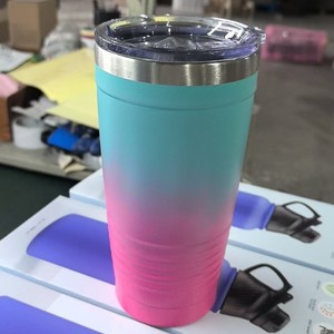 Gobelet de voyage isotherme <span class=keywords><strong>en</strong></span> acier inoxydable de 20 oz, <span class=keywords><strong>en</strong></span> similicuir, gravable au laser, personnalisé avec logo sur le couvercle - Product Image 3