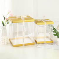 Boîte à gâteau carrée transparente créative personnalisée pour l'emballage alimentaire et la pâtisserie, vente en gros de boîtes à gâteau