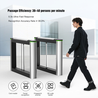 HCW CW4117 Sistema de Control de Acceso con Barrera de Torniquete de Aleación de Aluminio, Reconocimiento Facial, Código QR, Operación Bidireccional, Motor sin Escobillas
