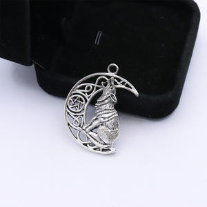 Stile Vintage antico argento placcato Valknut odin's Symbol del norrello vichel uomini luna lupo ciondoli amuleto ciondoli ciondoli - Product Image 5