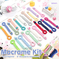 Kit de macramé tressé pour hubs de câbles, style mascotte, avec tutoriel pour débutants, pour le tressage manuel DIY, enrouleur de câbles, organisateur de câbles de données, ensemble de loisirs créatifs