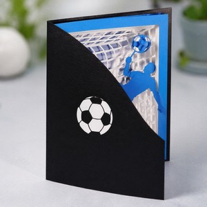 3D Soccer Pop Up Greeting <b>Card</b> Handmade Paper <b>Card</b> Custom Design Football Theme <b>Gift</b> <b>Card</b> - Product Image 4
