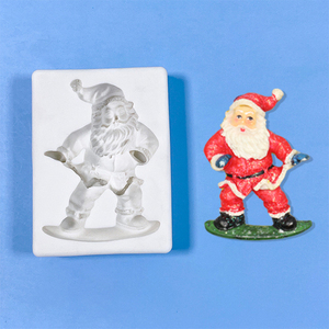3D Santa Claus thiết kế nến Silicone khuôn DIY Santa Claus Nụ cười loạt hiện đại miễn phí vận chuyển Silicone khuôn Cây giáng sinh - Product Image 5