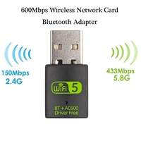 AC600Mbps USB WiFi BT Adaptador Banda dual 2,4 Ghz 5Ghz Mini Red inalámbrica Receptor externo Dongle RTL8821CU
