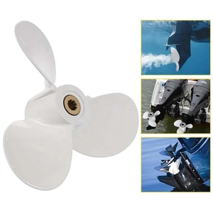Hélice hors-bord 7 <span class=keywords><strong>1</strong></span>/2X8-Ba blanche 6E0-45941-01-El pour <span class=keywords><strong>Yamaha</strong></span> Mariner 4-6Hp 3 pales 9 cannelures rotation à droite - Product Image 3