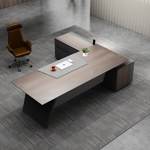Free Design Plan Factory Price E1 Mdf Office Furniture Luxury L Shape Design Strong Executive Ceo Boss Office <b>Desk</b> - Product Image 2