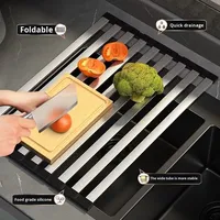 Égouttoir pliable multifonctionnel, égouttoir à vaisselle pliable pour la cuisine, pour les assiettes, les bols, les couverts, organisateur de rangement, étagère
