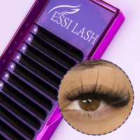 ESSI LASH Marque Privée Coréenne Plateaux de Cils en Soie PBT Cachemire Noir Mat Velours Faits à la Main Extensions de Cils