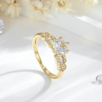 14K Zirkoon Ring Niche Persoonlijkheid High-End Sieraden Zirkoon Vergulde Kleur Ring Groothandel Hot Sale Voor Vrouwen Feest Jubileum