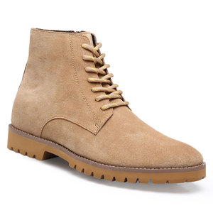 Zapatos de aumento de altura hechos a mano plantilla suave cuero de gamuza elevador hombres botas diseño Invisible - Product Image 1