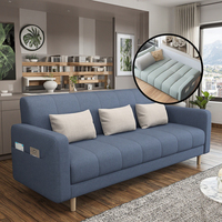 Sofá Cama Multifuncional Convertible, Ahorrador de Espacio, de Tela, Esponja y Madera, Cuadrado, Moderno, de 2 Plazas, Modelo Heidy 1 955 662