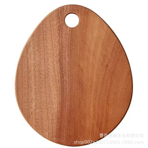 Solid <b>Wood</b> Cutting Board Ebony Teardrop Shape 24x20x2cm Kitchen Chopping <b>Block</b> For Fruit And Meat - Product Image 1