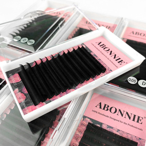 ขนตาปลอม Abonnie ขนาด 0.03 มม. แบบงอน D ทำด้วยมือ ง่ายต่อการพัดเป็นพวง สำหรับมืออาชีพ - Product Image 1