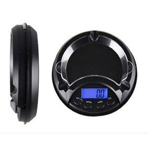Jewelry Scale Round Mini Portable LCD Display 0.1g Precision Ashtray Style Pocket Scale Weight Measuring Tool - Product Image 1