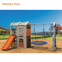 Playhouse en plastique de haute qualité avec toboggan et équipement de terrain de jeu extérieur pour le jardin