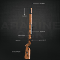 Reobrix77003 Senapan Mauser Blok Bangunan 951PCS Panjang 104CM Simulasi Bolt Action, Peluru Pengaman Model Kolektor