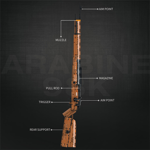 อาวุธจำลองแบบทำมือ1028ชิ้นปืนกระสุนปืนรุ่น Kar 98K แบบนิ่มบล็อกโมเดลปืนไรเฟิลทหารชุดอิฐสำหรับเด็กผู้ชาย - Product Image 4