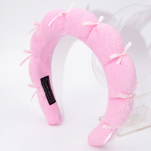 ที่คาดผมผ้าขนหนูรูปโบว์ทำมือสำหรับวันวาเลนไทน์ พร้อมโบว์ผูกผม ใช้สำหรับล้างหน้าและเป็นเครื่องประดับผมสำหรับผู้หญิง - Product Image 4