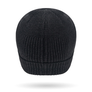 Ski Cap Knitted Hat Warm Windproof Solid Color Cotton Adult Unisex Winter Hat - Product Image 4