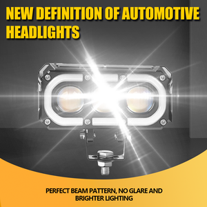 ไฟหน้ามอเตอร์ไซค์ LED 3 เลนส์ ขายดี พร้อมไฟสปอร์ตไลท์สีขาว เหลือง RGB สำหรับขับขี่ในเวลากลางคืน กันน้ำ ใช้ได้กับรถยนต์ - Product Image 4