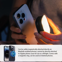 LED rechargeable 180 °   Nouvelle Lampe d'appoint magnétique pour selfie, mini lampe d'appoint magnétique pour téléphone avec miroir