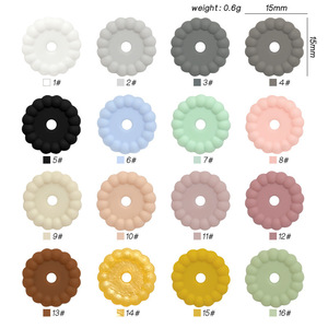 En gros, accessoires pour stylos en silicone de qualité alimentaire : disques de couleur unie, joints perlés rayés et perles rondes gouttelettes - Product Image 3