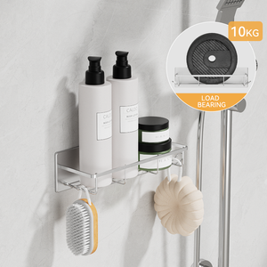 Estante de Almacenamiento Multiusos Moderno de Acero Inoxidable Magnético de Una Sola Capa, Montado en la Pared, Resistente, con Capacidad de Carga de 10 kg para Baño - Product Image 6