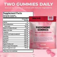 Gommes aux phéromones féminines pour adolescents et adultes Hormone Balance Supplément à base de plantes Produit de beauté Gummy Candy Dosage