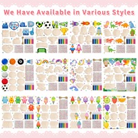 Yanxi – Ensemble d'activités créatives et de marquage DIY 24 pièces pour enfants, ornements en bois, peinture créative pour cadeaux d'anniversaire, fournitures artistiques