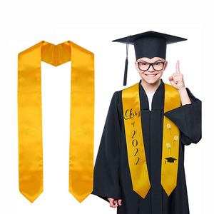 Toga y Birrete <span class=keywords><strong>de</strong></span> Graduación Negros para Escuela, Personalizados, <span class=keywords><strong>de</strong></span> Alta Calidad, Unisex, para Universidad, con Estola Dorada, Material <span class=keywords><strong>de</strong></span> Cordón, para Adultos - Product Image 6