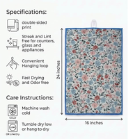 Essuie-tout en microfibre à séchage rapide, motif gaufré, personnalisé, imprimé sur mesure, pour la cuisine et le nettoyage domestique