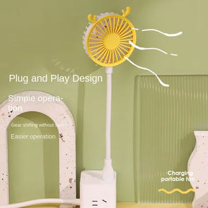 Ventilateur électrique enfichable USB Cartoon Cute Design Ventilateur de bureau portable avec angle réglable Utilisation d'une voiture à une vitesse du vent - Product Image 5