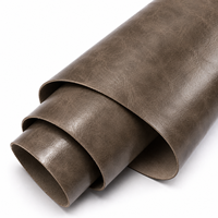 Tissu en cuir PU lisse gris-beige, simili cuir pour ameublement, canapé, voiture, sac, artisanat