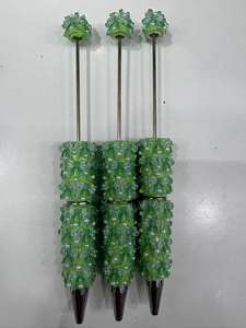 2025新到豪华串珠笔手工重轮廓蝴蝶结圆珠笔可爱高轮廓重工业促销笔 - Product Image 4