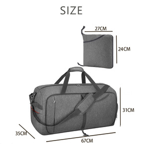 Grande <span class=keywords><strong>borsone</strong></span> <span class=keywords><strong>pieghevole</strong></span> con Logo personalizzato <span class=keywords><strong>pieghevole</strong></span> <span class=keywords><strong>borsone</strong></span> da viaggio con vano scarpe - Product Image 2